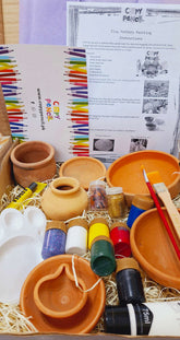 Ultimate Pottery Art Fun Activity Box For Little Artists, All In One Pottery and canvas Painting Art Activity Kit For Kids, Indoor Summer Painting Activity Fun Box